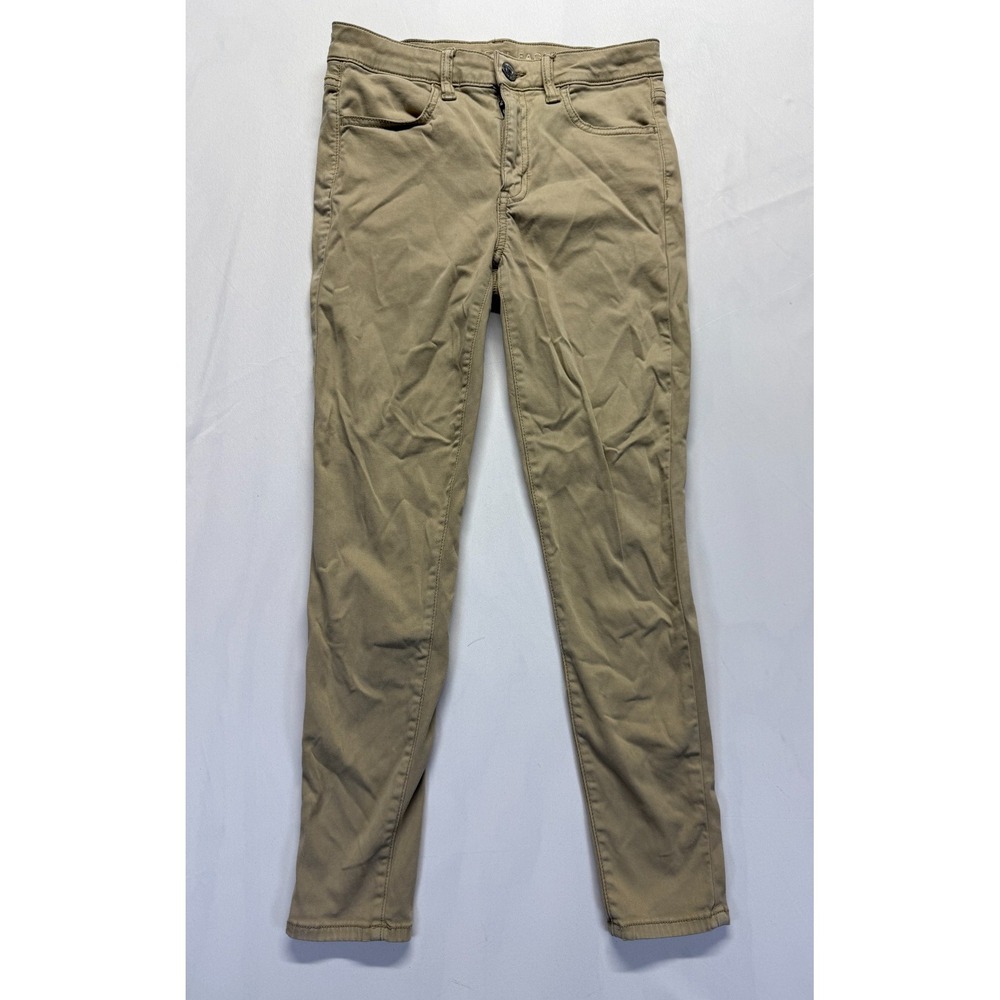 American Eagle Outfitters Pants Womens 4 Short Khaki Stretch Mid Rise Skinny Leg